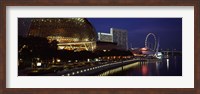 Concert hall at the waterfront, Esplanade Theater, The Singapore Flyer, Singapore River, Singapore Fine Art Print