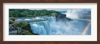 Tourists at a waterfall, Niagara Falls, Niagara River, Niagara County, New York State, USA Fine Art Print