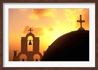 Kimisis Theotokov Church at Sunset, Thira, Santorini, Cyclades Islands, Greece Fine Art Print