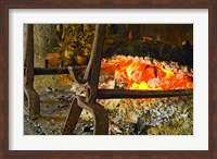 Fireplace with a Burning Log on a Truffle Farm Fine Art Print