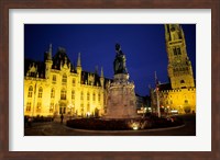 House of Governor and Belfort Church, Belgium Fine Art Print