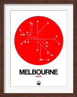 Melbourne Red Subway Map Fine Art Print