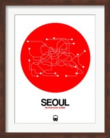 Seoul Red Subway Map Fine Art Print