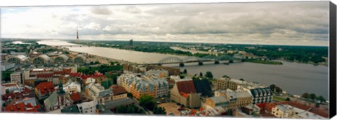 Framed High angle view of a city, Riga, Latvia Print