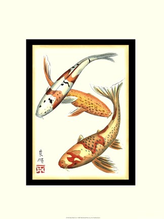 Koi Fish I Hand Colored Print by Chariklia Zarris at FulcrumGallery.com