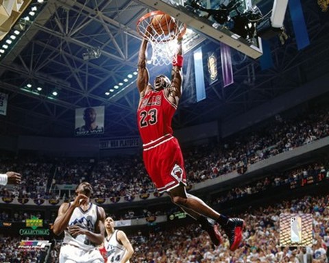 Michael Jordan - Slam Dunk vs. Jazz / Horizontal #4 Fine Art Print by  Unknown at FulcrumGallery.com
