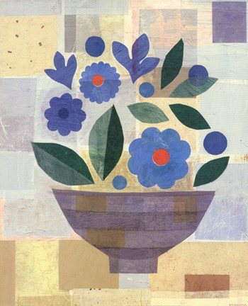 Blue Flower Vase Fine Art Print by Gale Kaseguma at FulcrumGallery.com