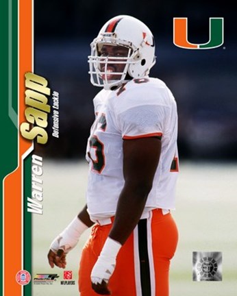 Warren Sapp - University of Miami / Portrait Plus Fine Art Print by ...