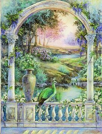 Garden of Paradise-Royal Peahen (Le) Fine Art Print by Lena Liu at  FulcrumGallery.com