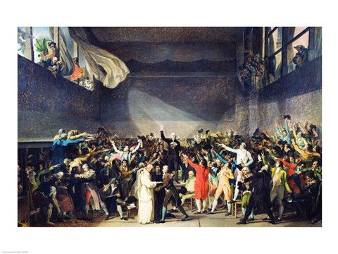 The Tennis Court Oath, 20th June 1789 Fine Art Print by Jacques-Louis David  at FulcrumGallery.com