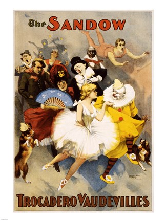 Framed Sandow Trocadero Vaudevilles, Performing Arts Poster, 1894 Print