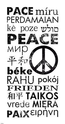 Framed Peace in Different Languages Print