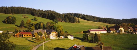 Framed High Angle View Of A Village, Black Forest, Baden-Wurttemberg, Germany Print