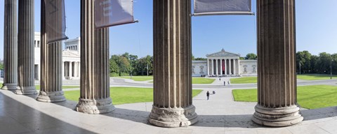 Framed View from Staatliche Antikensammlung to the Propylaeen and Glyptothek, Koenigsplatz, Munich, Bavaria, Germany Print