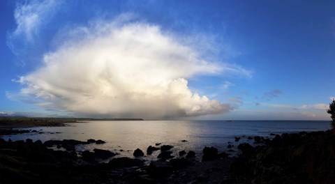 Framed Cumulus clouds over the sea, Gold Coast, Dungarvan, County Waterford, Republic Of Ireland Print