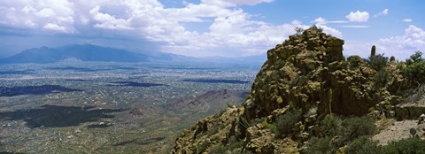 Framed Aerial view of Tucson Mountain Park, Tucson, Arizona Print