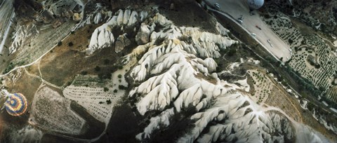 Framed Aerial view of rock formations, Cappadocia, Central Anatolia Region, Turkey Print