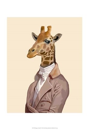 Framed Regency Giraffe Print