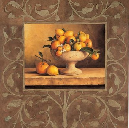 Framed Andres Gonzales - Oranges and Lemons Size 27.5x27.5 Print