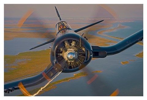 A Vought F4U 5 Corsair in flight Wall Art, Canvas Prints, Framed