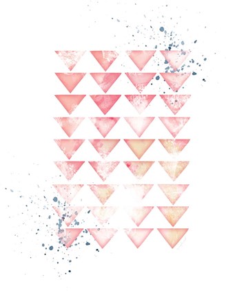 Framed Pink Geometric Triangles Print