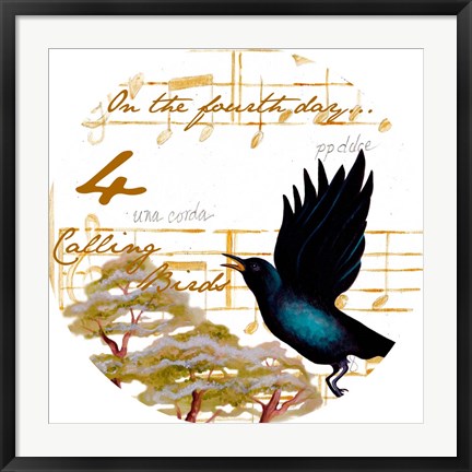 Framed Four Calling Birds Print
