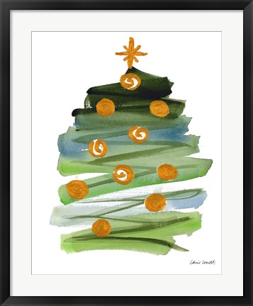 Framed Abstract Christmas Tree II Print
