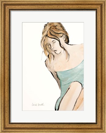 Framed Contemplative Woman II Print