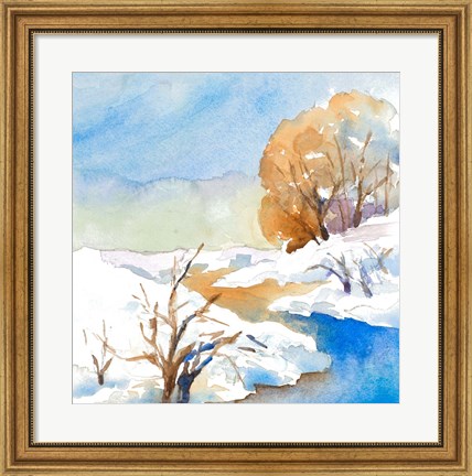 Framed Snowy Serenity II Print