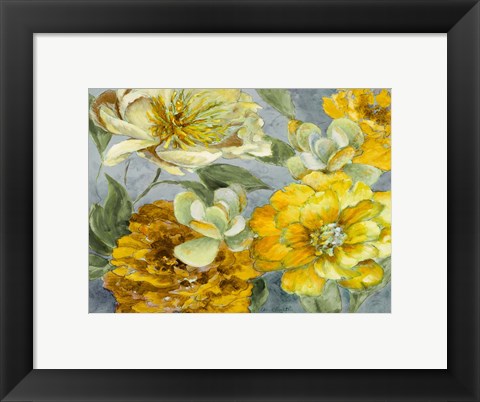 Framed Savvy with Yellow Succulents Print