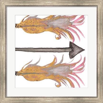 Framed Feathers And Arrows II Print