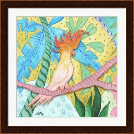 Framed Playful Parrot Print