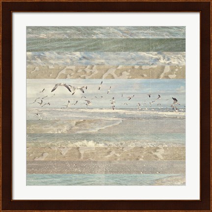 Framed Flying Beach Birds I Print