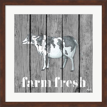 Framed Wood Farm Grey I Print