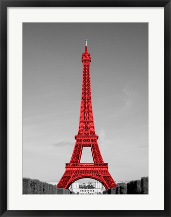 Framed Eiffel Tower in Red Print