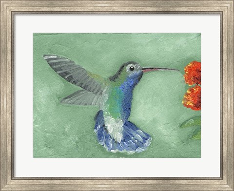 Framed Fresco Hummingbird I Print