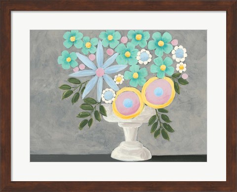 Framed Nouveau Flowers I Print