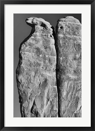 Framed Penguins Rock Formation, Utah (BW) Print