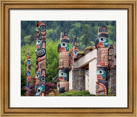 Framed Jamestown Totem Art, Washington State Print