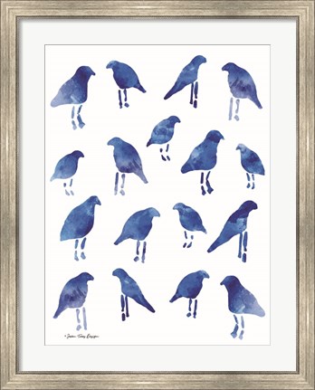Framed Bleu Birds Print