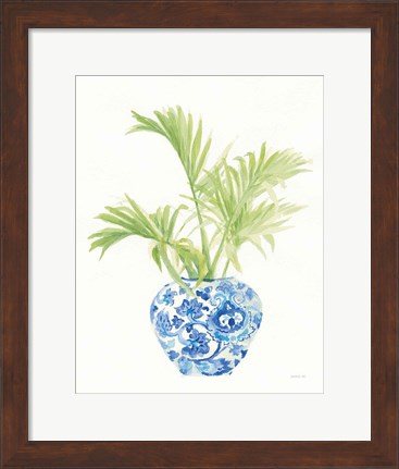Framed Palm Chinoiserie White II Print