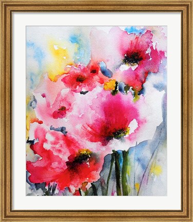 Framed Summer Poppies II Print