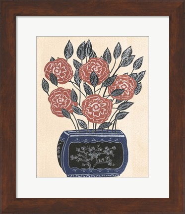 Framed Vase of Flowers II Print