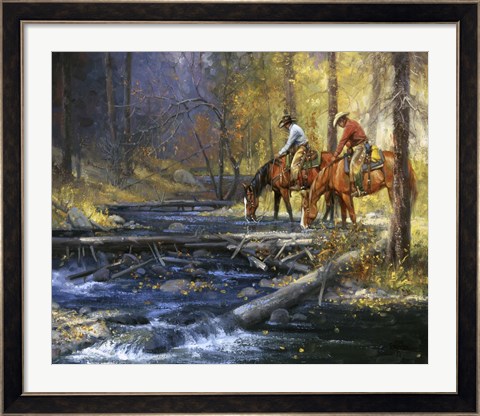 Framed Cold Water &amp; Falling Leaves Print