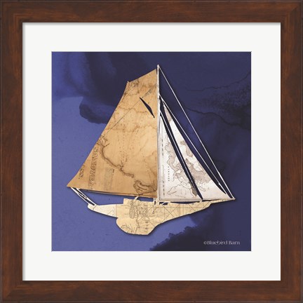 Framed Sailboat Blue IV Print