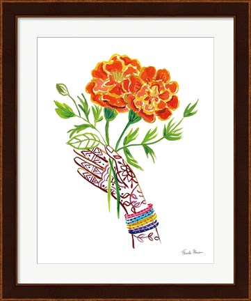 Framed Floral Hand I Print