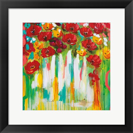 Framed Poppies Glowing Print