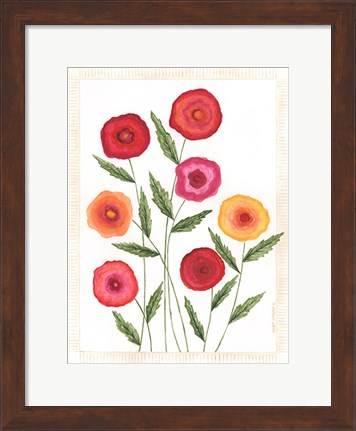Framed Bright Poppies I Print