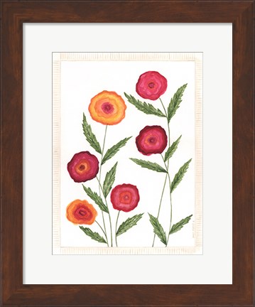 Framed Bright Poppies II Print