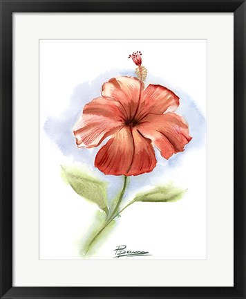 Framed Red Flower Print